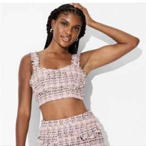 🆕👙Wild Fable Tweed Boucle Tiny Tank Crop Top, XXL